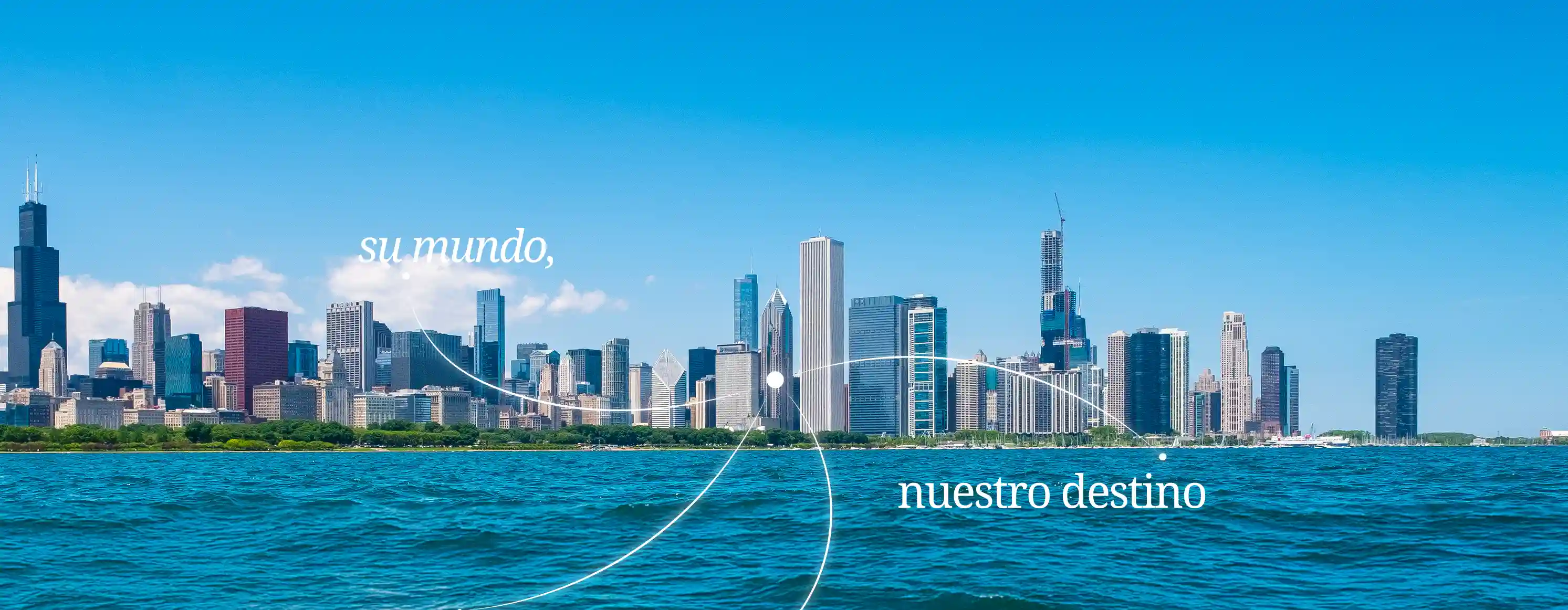 Chicago, skyline y lago Michigan